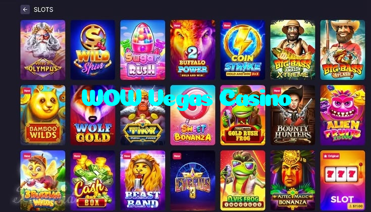 WOW Vegas Casino casino presented on mobile device in Pakistan with slots and live games